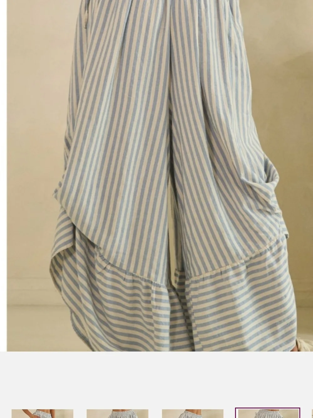 Oli & Hali Light Blue and White Striped Pants - Picture 4 of 6
